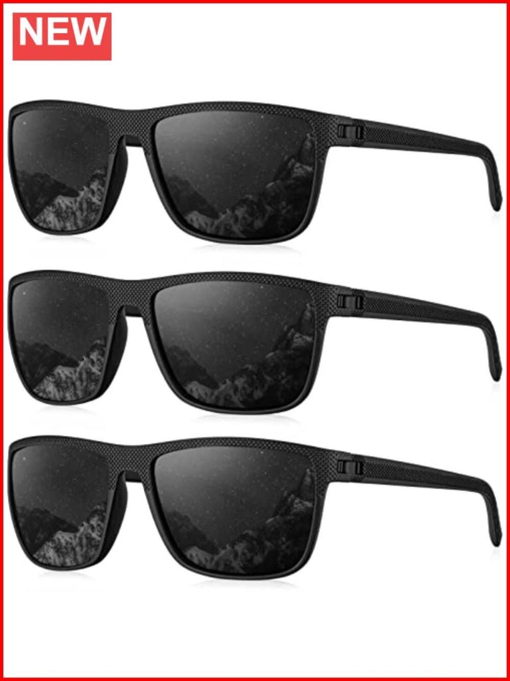 Polarized Sunglasses for Men Lightweight Rectangular UV Protection Driving
